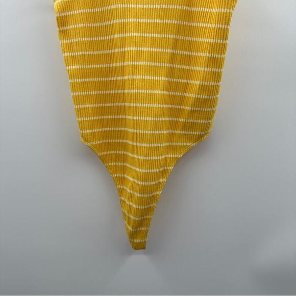 Urban Outfitters Out From Under Yellow & White Striped Thong Bodysuit Size M/L - Picture 4 of 11